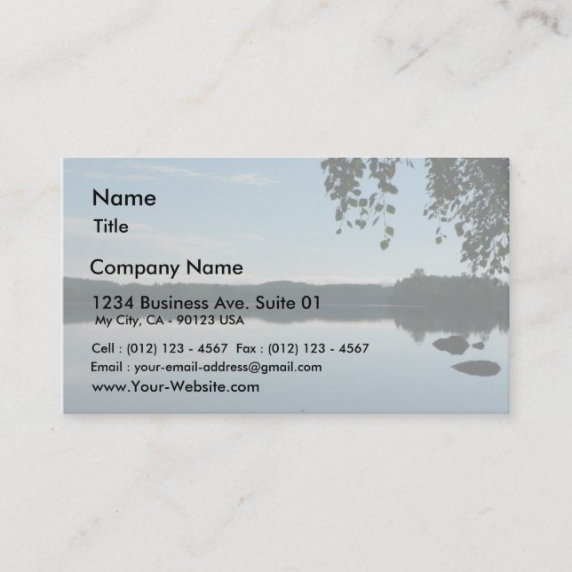 Mirror Lake After Sunset Business Card (Front)