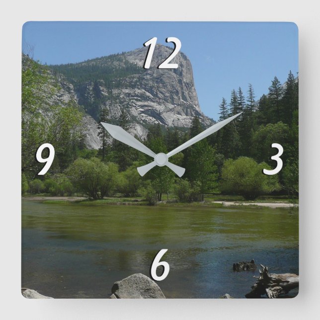 Mirror Lake II in Yosemite National Park Square Wall Clock (Front)