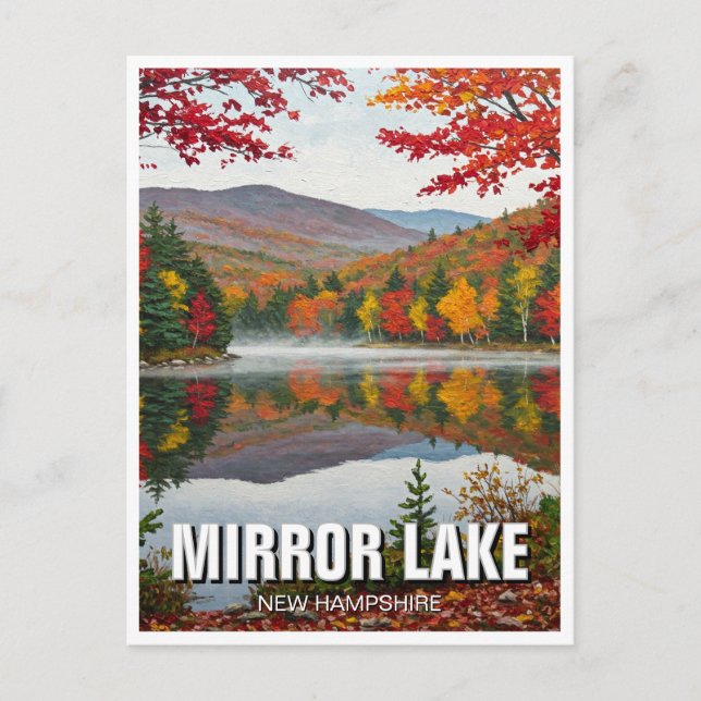 Mirror Lake New Hampshire Travel Postcard (Front)