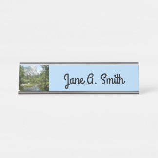 Mirror Lake View in Yosemite National Park Desk Name Plate