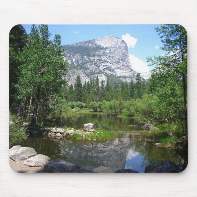 Mirror Lake View in Yosemite National Park Mouse Pad (Front)