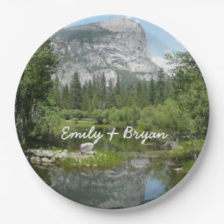 Mirror Lake View in Yosemite National Park Paper Plate