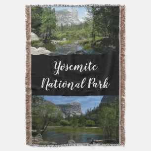 Mirror Lake View in Yosemite National Park Throw Blanket