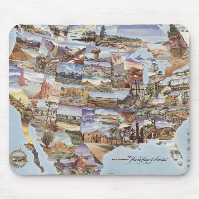 "Mirror Map of America" - Nature's Landmarks Mouse Pad (Front)
