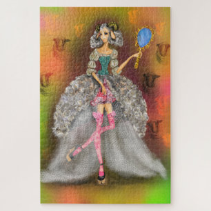 Mirror Mirror - Lady Lamb - Abstract Painting Art Jigsaw Puzzle