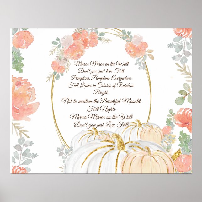 Mirror Mirror on the Wall Fall Pumpkin Poster  (Front)