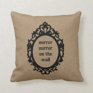 Mirror mirror on the wall vintage typography chic cushion