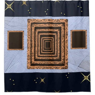 Mirror orange blue showercurtain shower curtain