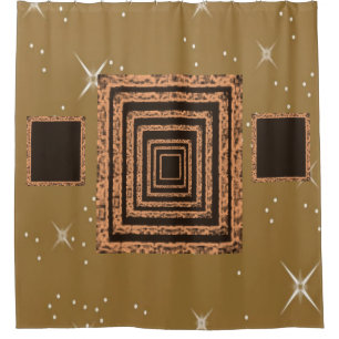 Mirror orange brown showercurtain shower curtain
