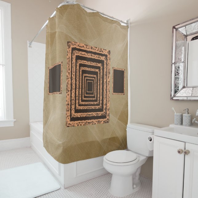 Mirror tan showercurtain shower curtain (In Situ)