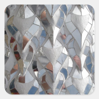 Mirror tiles White Temple, Chiang Rai Square Sticker