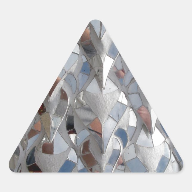 Mirror tiles White Temple, Chiang Rai Triangle Sticker (Front)