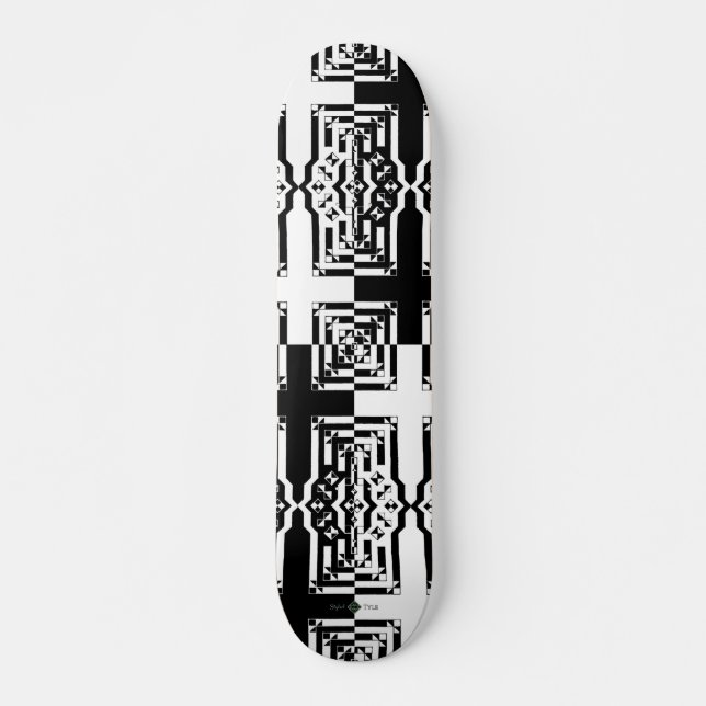 Mirrored Bits Grid Skateboard (Front)