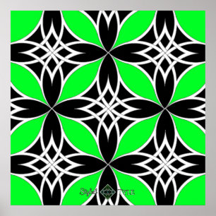 Mirrored Celtic ( Flutterby Green ) Poster