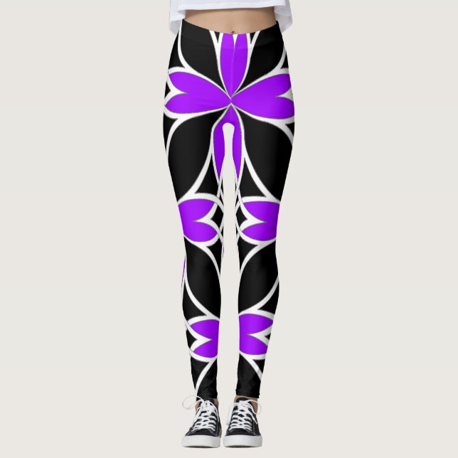 Mirrored Celtic ( Purple Invert ) Leggings (Front)