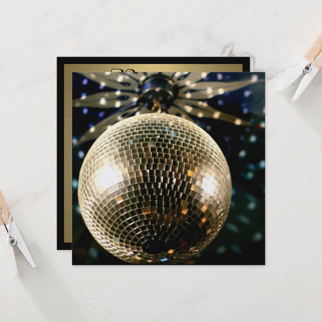 Mirrored Disco Ball 3 Invitation (Front/Back In Situ)