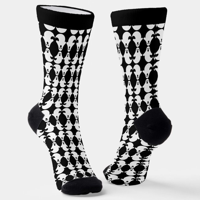 Mirrored Ghost Pattern Crew Socks (Creator Uploaded)
