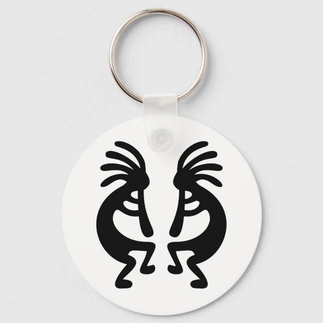 Mirrored Kokopelli Key Ring (Front)