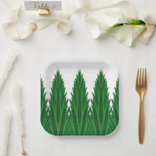 Mirrored Pines 7" Paper Plate