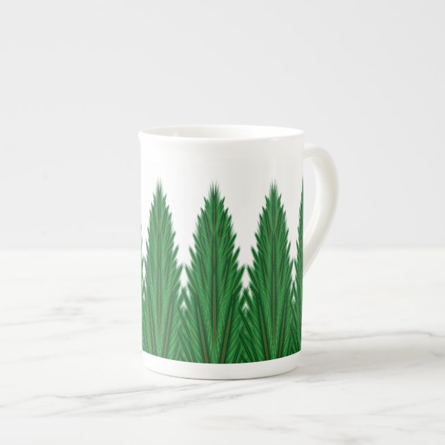 Mirrored Pines Bone China Mug (Front Right)