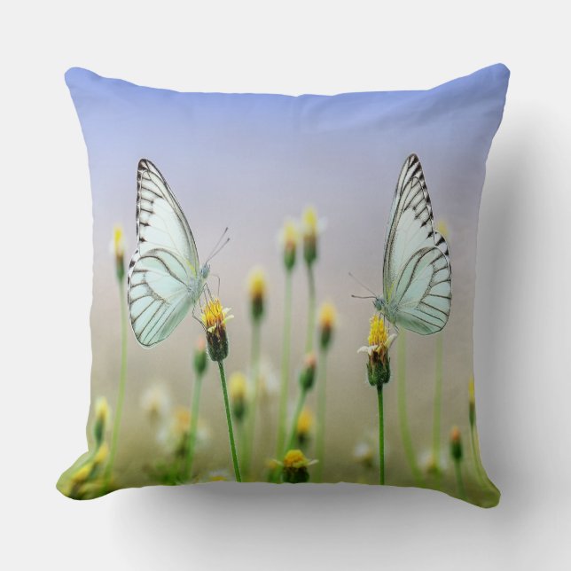 Mirrored Springtime Butterflies Cushion (Front)