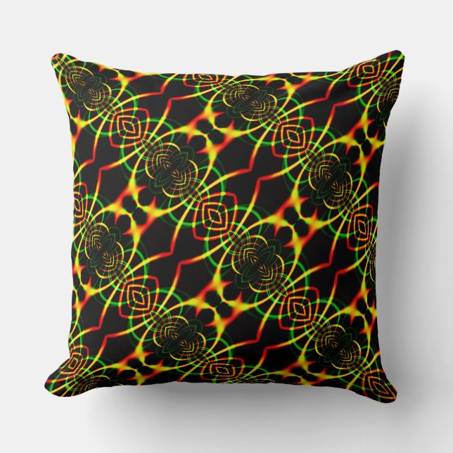 Mirroring, colourful spider legs and tentacles cushion (Front)