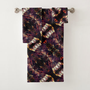 Mirroring of triangles generating strange shapes bath towel set