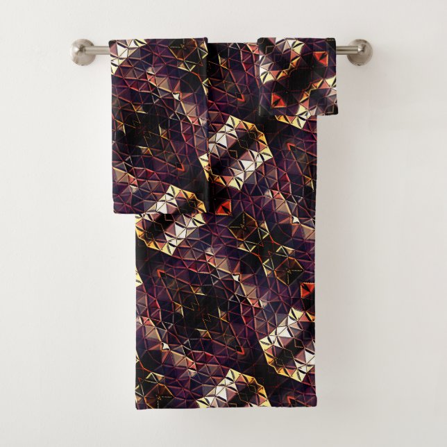 Mirroring of triangles generating strange shapes   bath towel set (Insitu)
