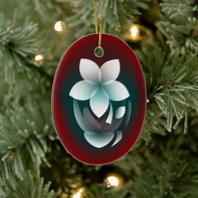 Mirroring white flower ceramic tree decoration (Tree)