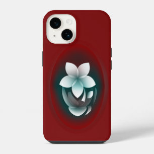 Mirroring white flower iPhone 14 case