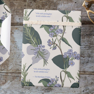 "Mirthful Blossoms" Rosemary & Forget-Me-Not Wrapping Paper
