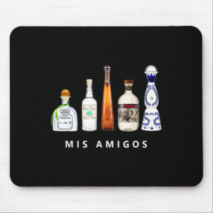Mis Amigos Tequila Funny Cinco De Mayo Mexican Par Mouse Pad