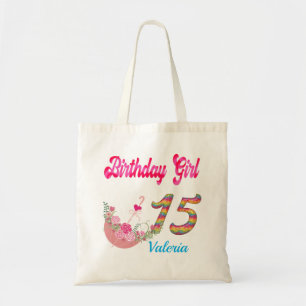Mis Quince Años Colorful Birthday Girl Custom Tote Bag