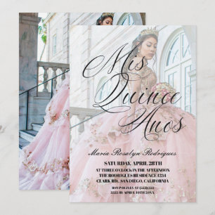 Mis Quince Años Modern 2 Photo Quinceañera Invitation