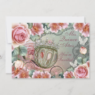 Mis Quince Anos, Princess Birthday Invitation
