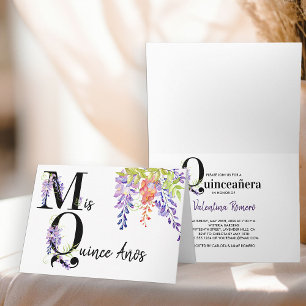 Mis Quince Anos PurpleWisteria 15th Birthday Invitation