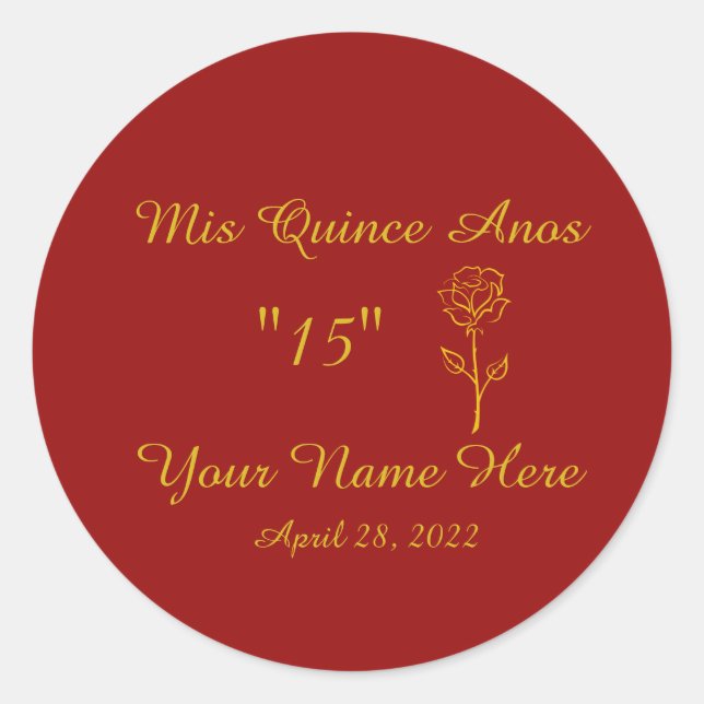 Mis Quince Anos Stickers (Front)
