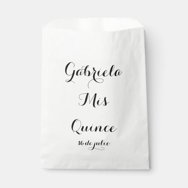 Mis Quince favour bags- Customise for your event Bags (Front)