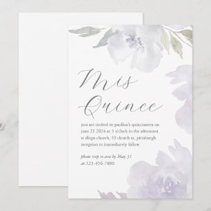 Mis Quince Floral 15 Years Birthday Quinceañera Invitation