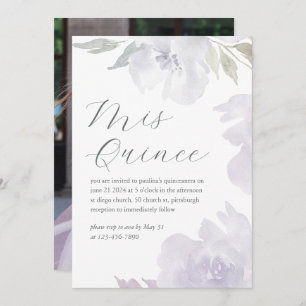 Mis Quince Floral 15th Birthday Quinceañera Photo Invitation