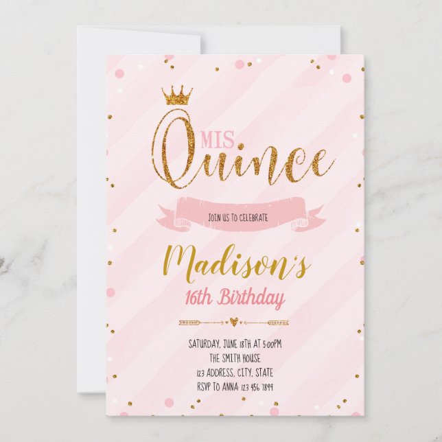 Mis quince party invitation (Front)