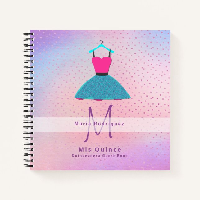 Mis Quince Quinceanera Dress GUEST BOOK Customised (Front)