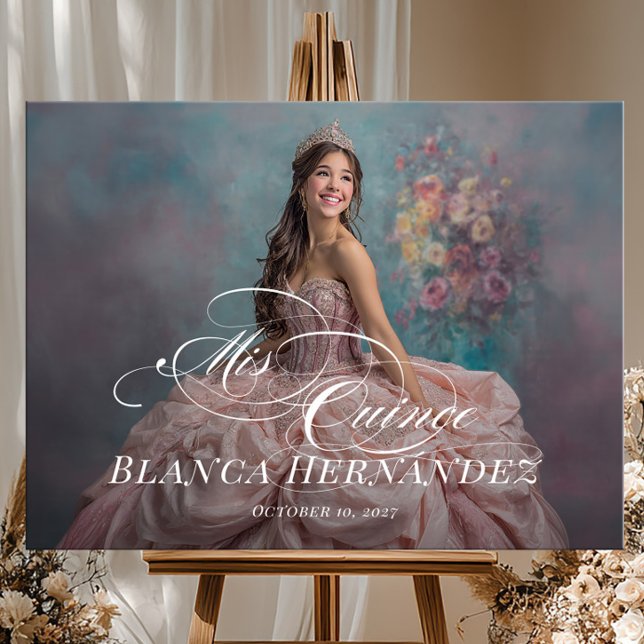 Mis Quince Quinceanera welcome sign with photo (Creator Uploaded)