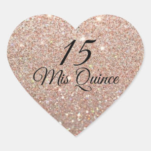 Mis Quince Rose Gold Glitter Fab Sticker