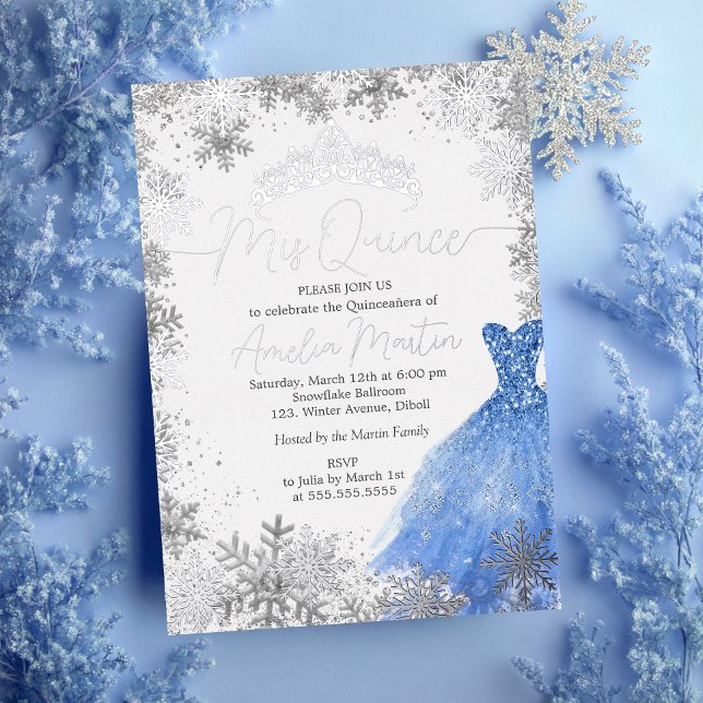 Mis Quince Winter Snowflake Blue Quinceanera (Creator Uploaded)