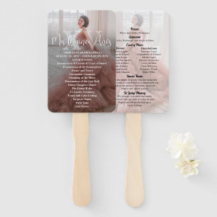 Mis XV Años Modern 2 Photo Quinceañera Program Hand Fan