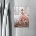 Mis XV Años Save the Date Modern Photo Quinceañera Magnetic Invitation<br><div class="desc">Share the joyful news of an upcoming Quinceañera celebration with chic modern photo magnetic save the date invitations. The picture and all wording on this template are simple to personalise, and the magnetic backing makes them easy for family and friends to display. The unique minimalist overlay design features large bold...</div>