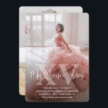 Mis XV Modern Quinceañera 4 Photo 15th Birthday Save The Date<br><div class="desc">Share the joyful news of an upcoming Quinceañera celebration with chic modern photo collage "Mis Quince Años" save the date invitations. The pictures and all wording on this template are simple to personalise. The colours, font styles and overlay opacity can be easily customised with the Zazzle Design Editor tool. The...</div>