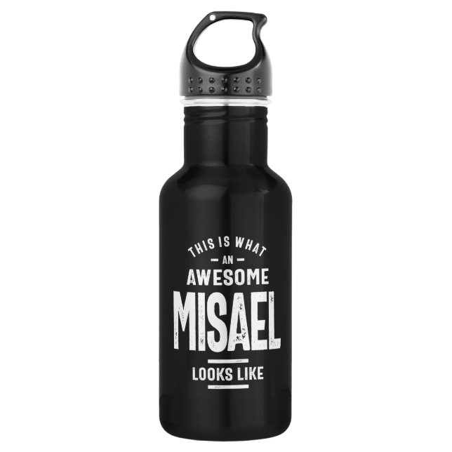 Misael Personalised Name Birthday 532 Ml Water Bottle (Front)