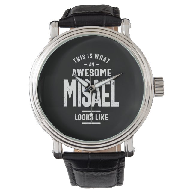 Misael Personalised Name Birthday Watch (Front)